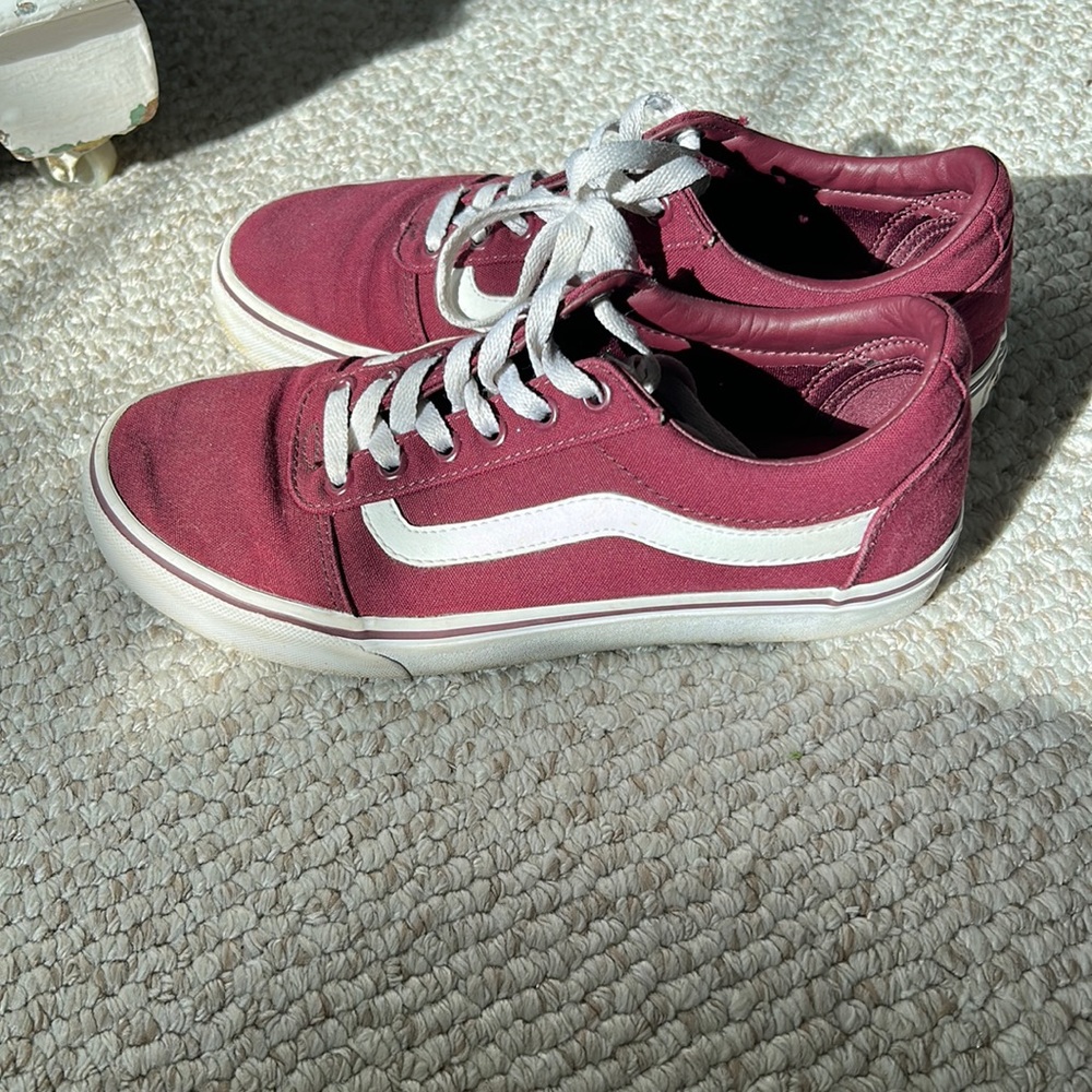 burgundy vans, like new!